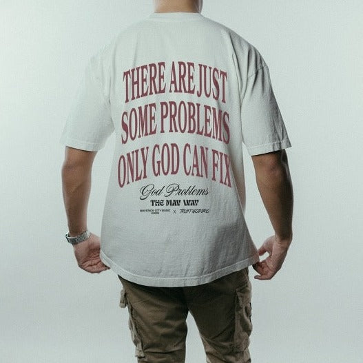 Problemas de Dios - Camiseta musical TrustGodBro x Maverick City - Crema 